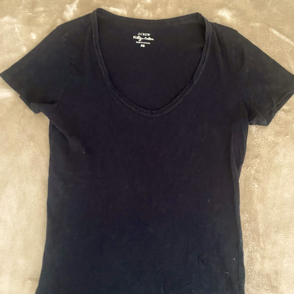 J Crew Vintage Cotton Black Tee